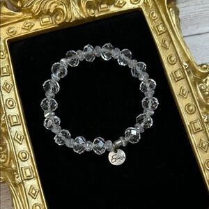 Erimish Clear Crystal Stretch Bracelet